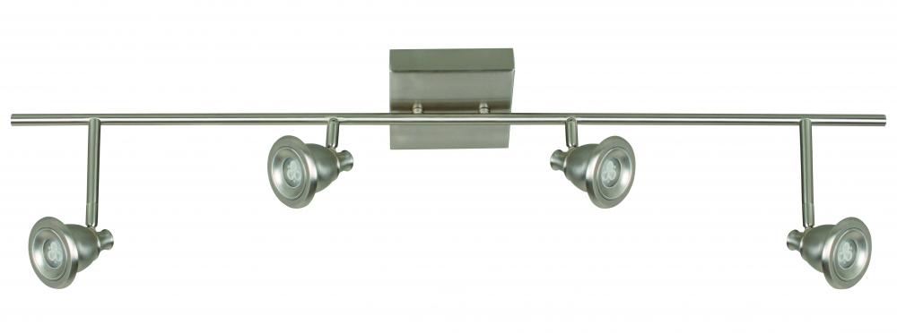 4 Light LED Fixed Rail in Satin Nickel