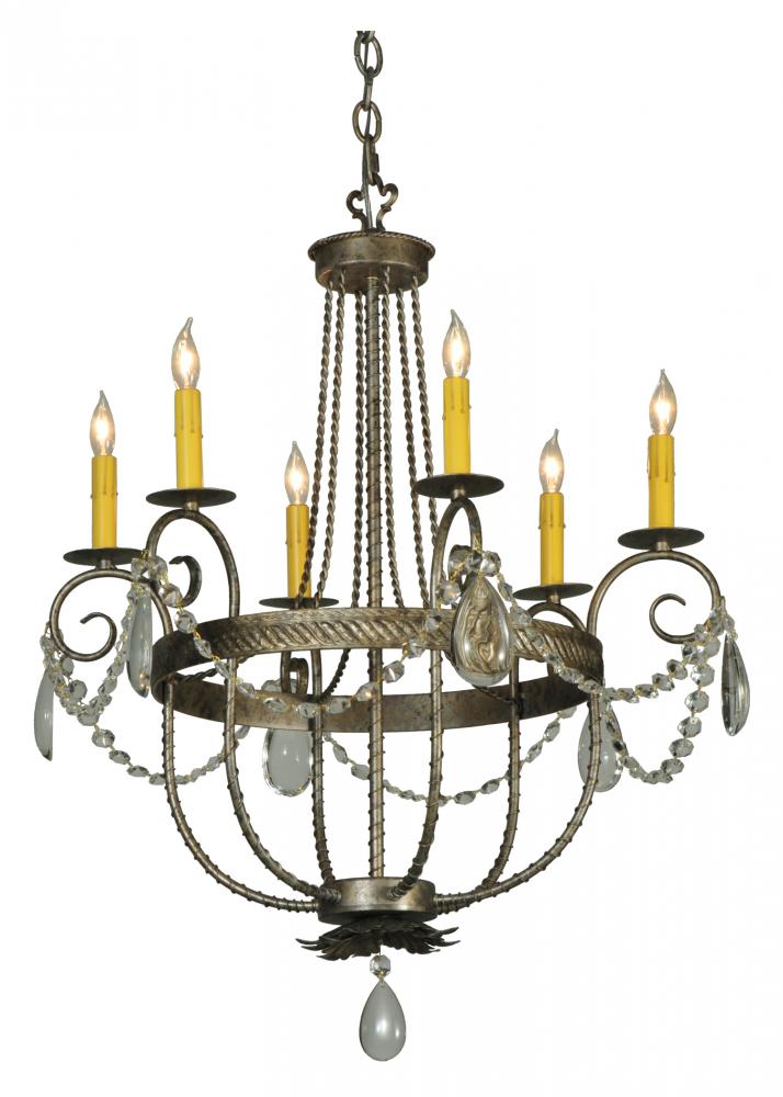 28.5"W Antonia 6 LT Crystal Chandelier