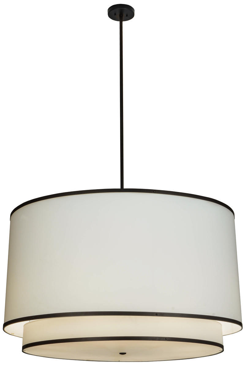 48"W Cilindro White 2 Tier Textrene Pendant