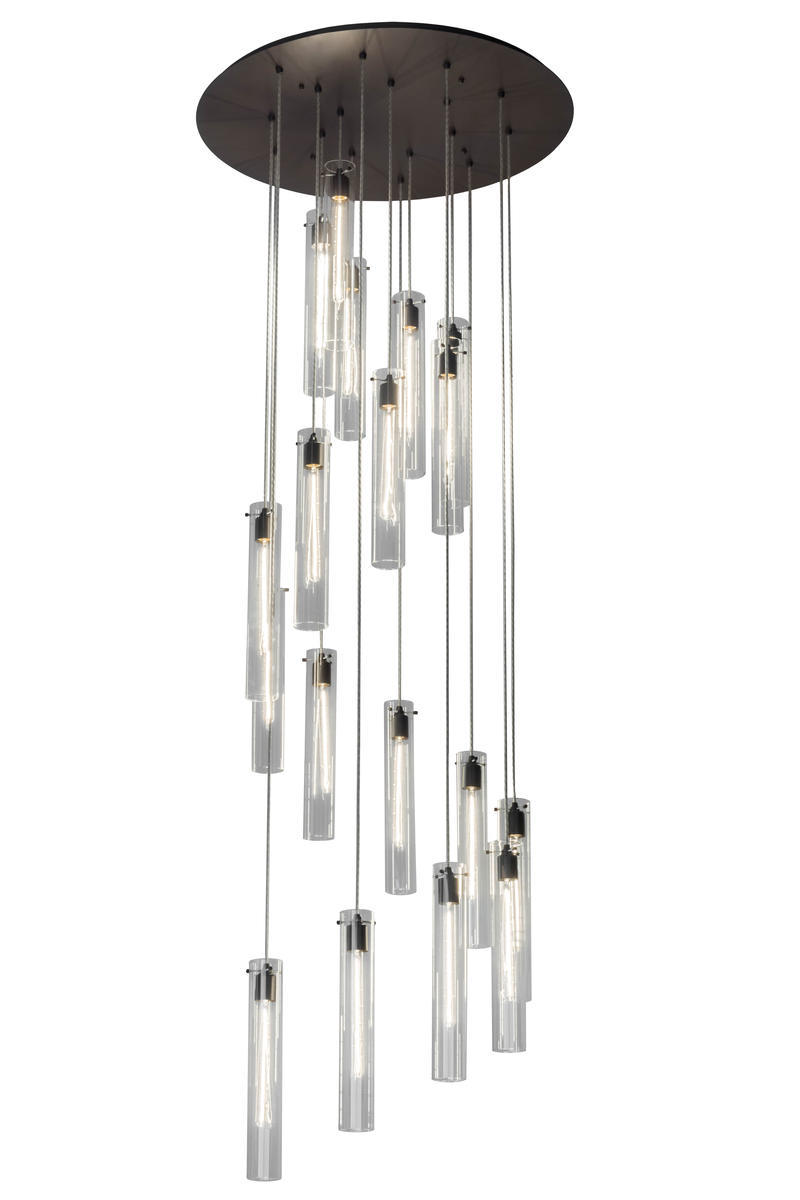 36"W Cilindro 18 LT Cascading Pendant