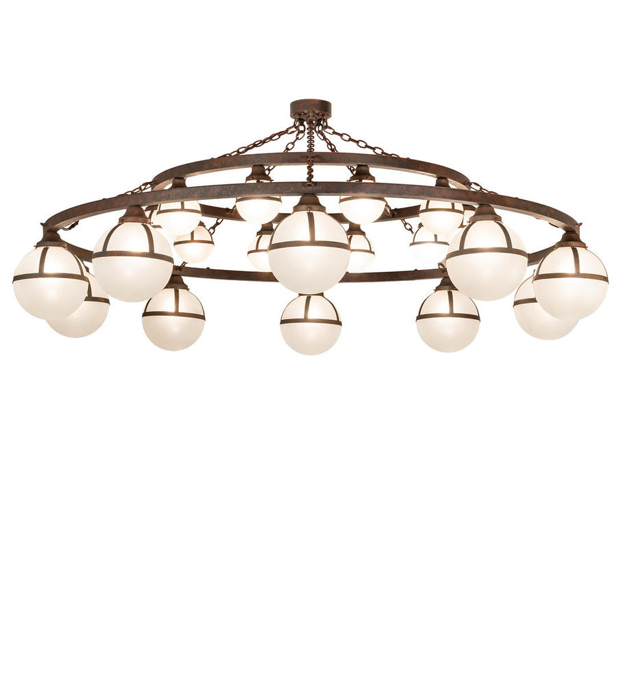 84" Wide Bola Tavern 20 Light Two Tier Chandelier