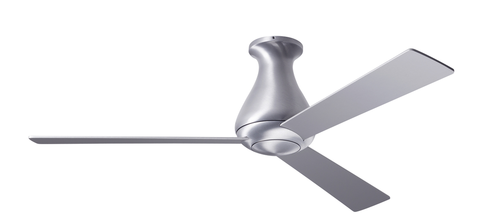 Altus Flush Fan; Brushed Aluminum Finish; 52" Aluminum Blades; No Light; Fan Speed and Light Con