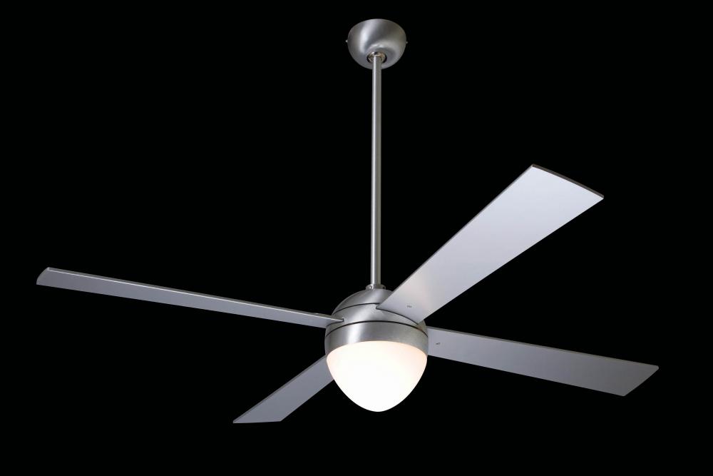 Ball Fan; Brushed Aluminum Finish; 52" Maple Blades; 18W GU24 Energy Saving CFL; Wall Control wi