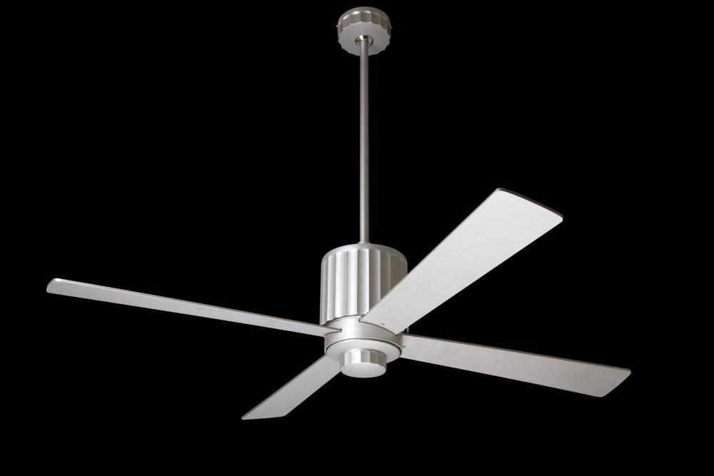 Flute Fan; Textured Nickel Finish; 42" Nickel Blades; No Light; Wall Control with Remote Handset