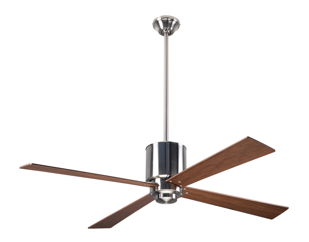 Lapa Fan; Bright Nickel Finish; 50" Mahogany Blades; No Light; Fan Speed and Light Control (3-wi