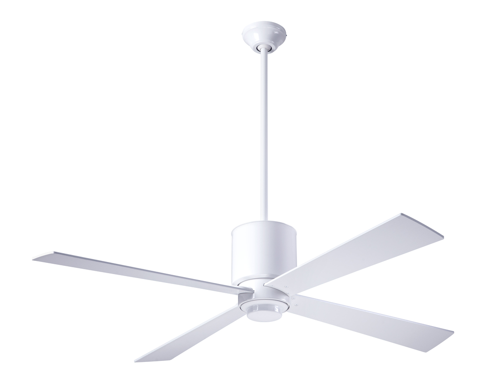 Lapa Fan; Gloss White Finish; 50" Nickel Blades; No Light; Fan Speed and Light Control (3-wire)