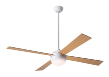 Modern Fan Co. BAL-GW-52-MP-652-002 - Ball Fan; Gloss White Finish; 52" Maple Blades; 20W LED; Fan Speed and Light Control (3-wire)