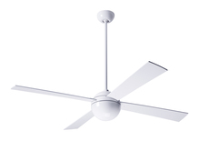 Modern Fan Co. BAL-GW-42-AL-NL-002 - Ball Fan; Gloss White Finish; 42" Aluminum Blades; No Light; Fan Speed and Light Control (3-wire