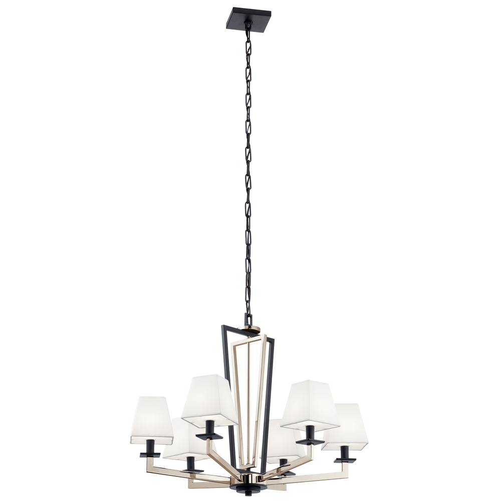 Dancar™ 28" 6 Light Chandelier Polished Nickel