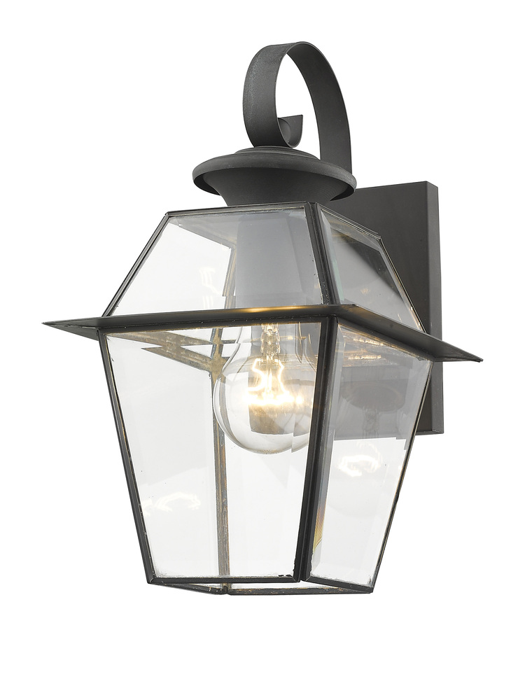 1 Light Charcoal Outdoor Wall Lantern