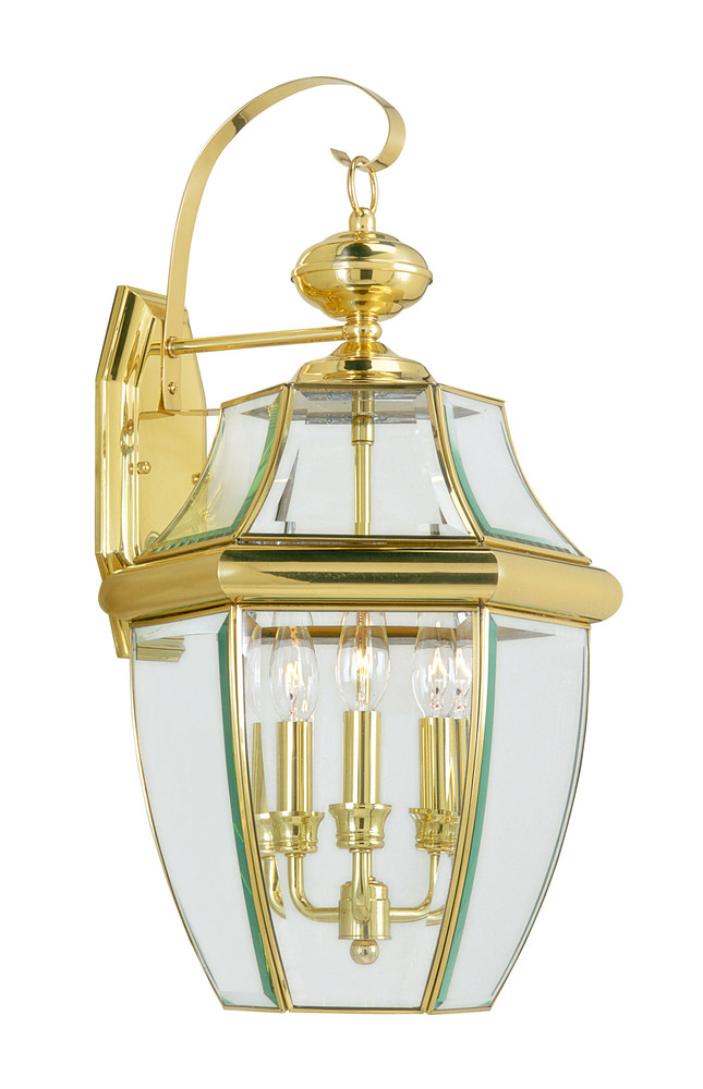 3 Light PB Outdoor Wall Lantern