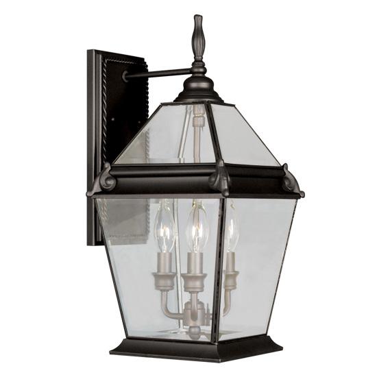 Three Light Bronze Wall Lantern