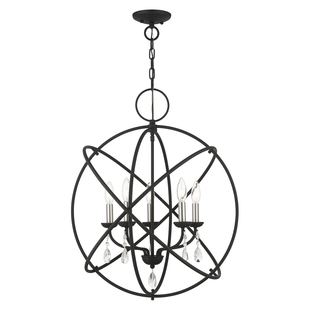 5 Lt Black Chandelier