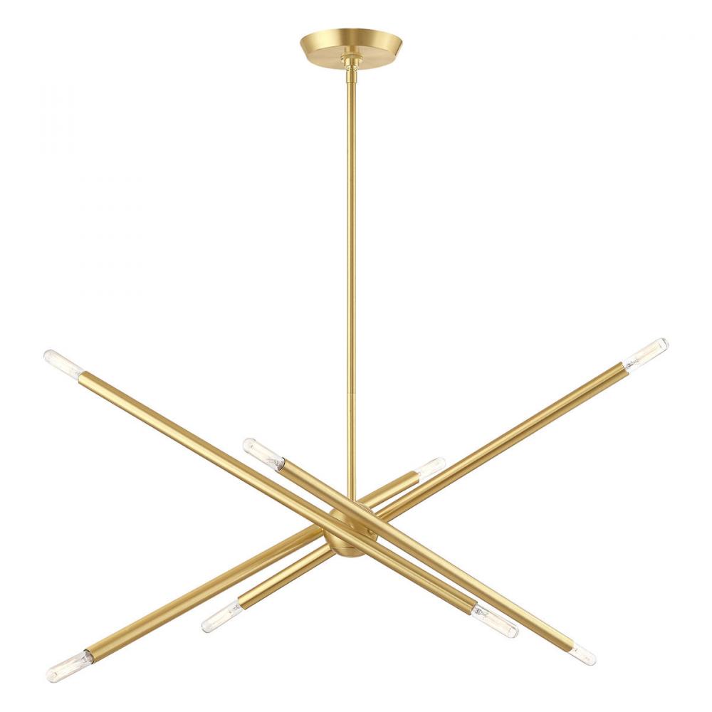 8 Lt Satin Brass Linear Chandelier