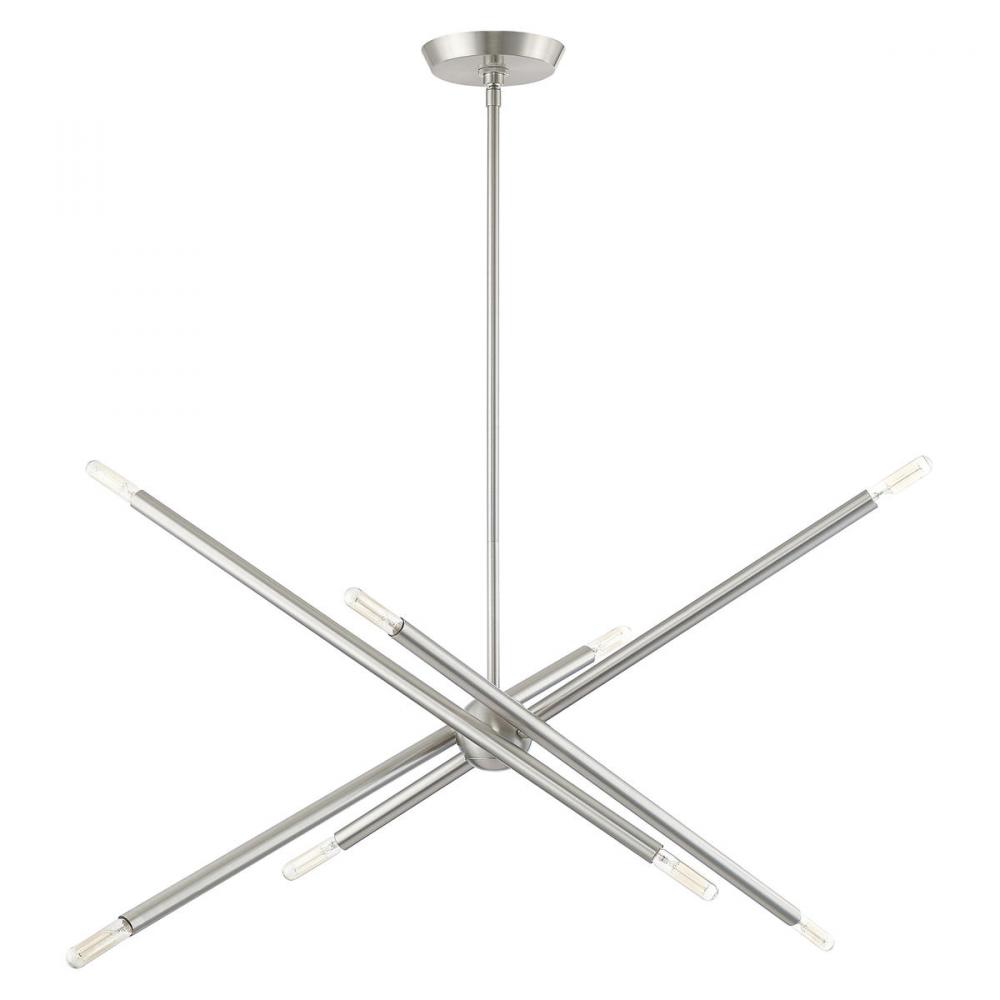 8 Lt Brushed Nickel Linear Chandelier