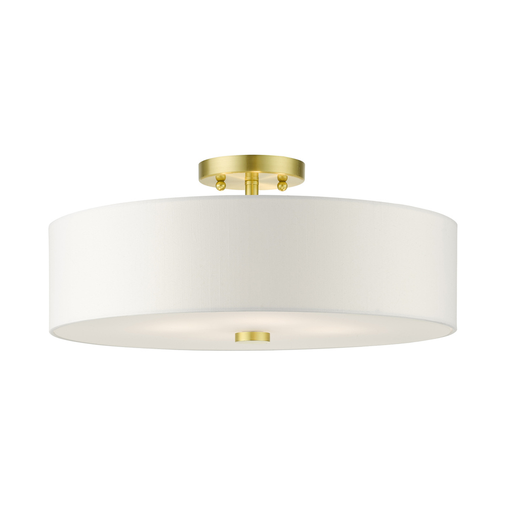 4 Lt Satin Brass Semi Flush