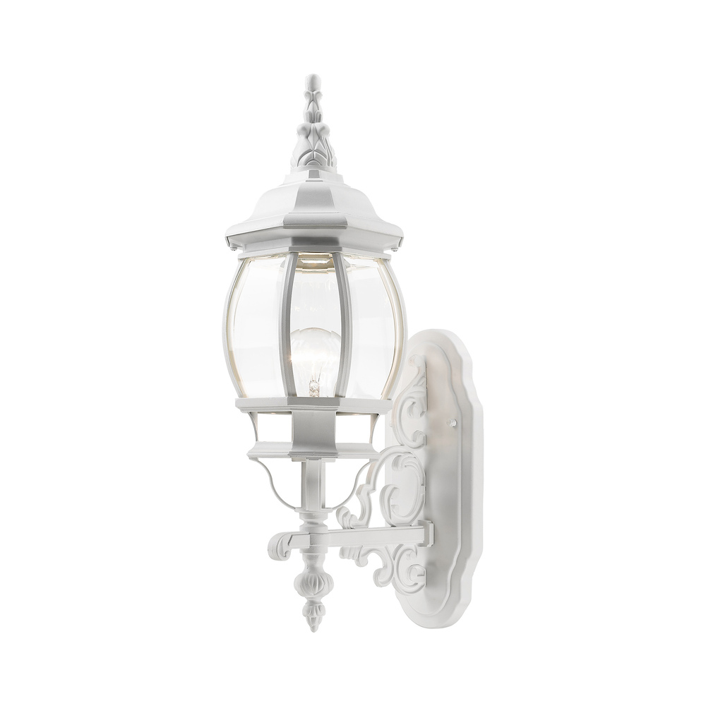 1 Lt Textured White  Outdoor Wall Lantern