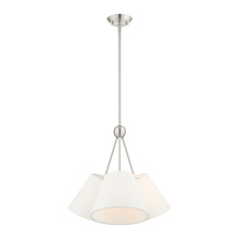 Livex Lighting 40563-91 - 3 Lt Brushed Nickel Shaded Chandelier