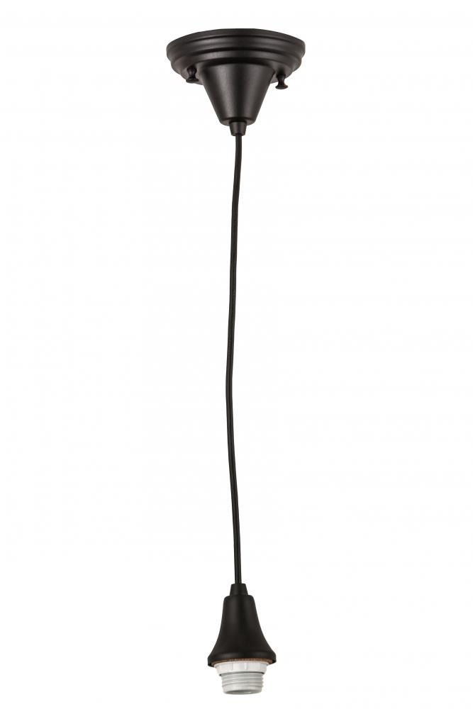 5"W Textured Black 1 LT Pendant Hardware