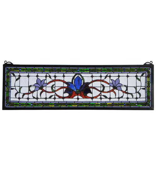 33"W X 10"H Fairytale Transom Stained Glass Window