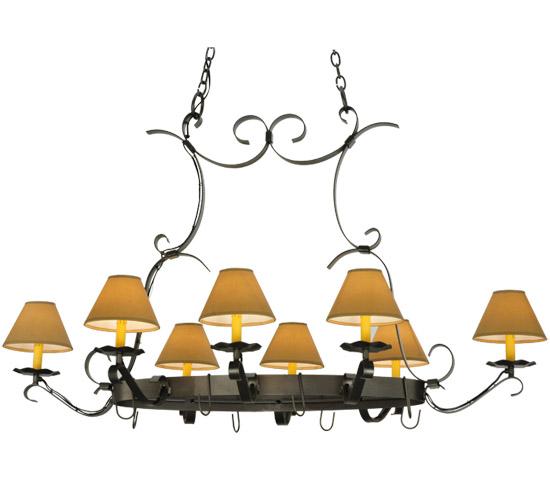 54" Long Laramie 8 Light Pot Rack