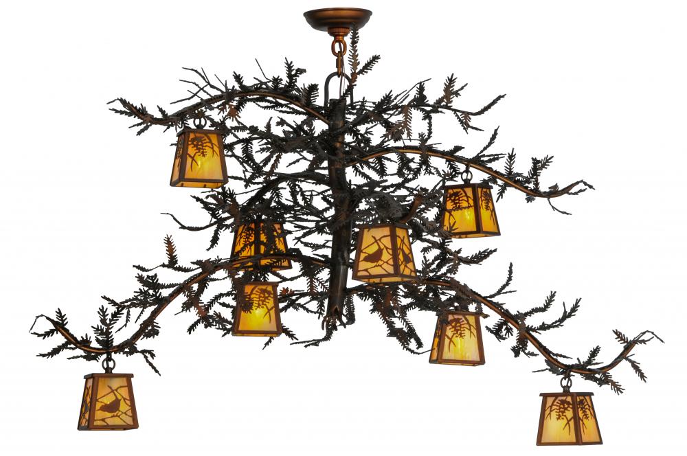 48"W Pine Branch 8 LT Custom Chandelier