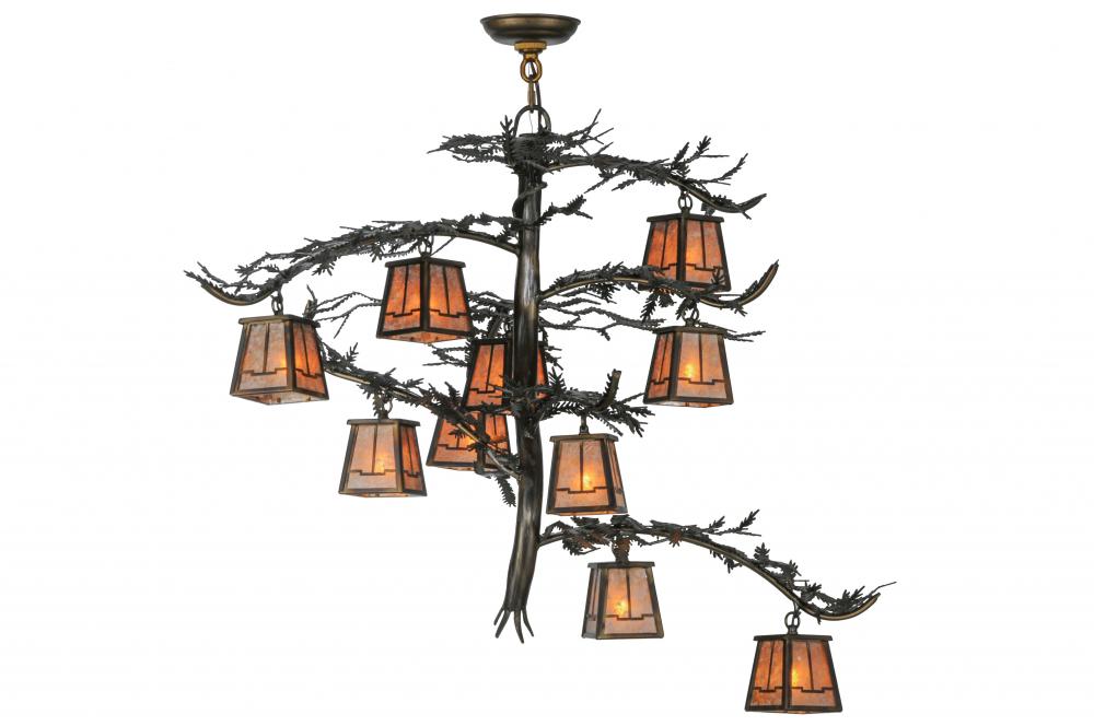 39"W Pine Branch Valley View 10 LT Chandelier