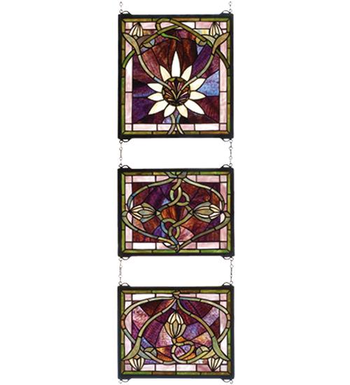 14"W X 39"H Solstice 3 Piece Stained Glass Window