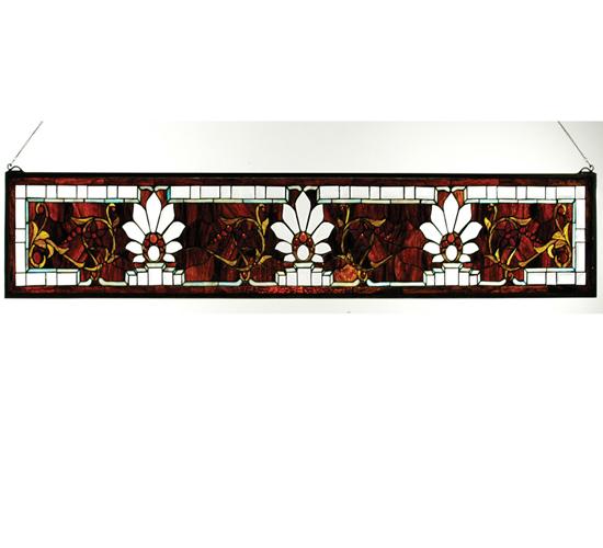 57"W X 9.5"H Beveled Ellsinore Transom Stained Glass Window