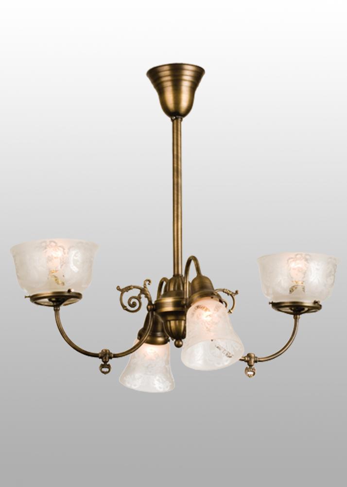 28" Long Revival Gas & Electric 4 Light Oblong Chandelier