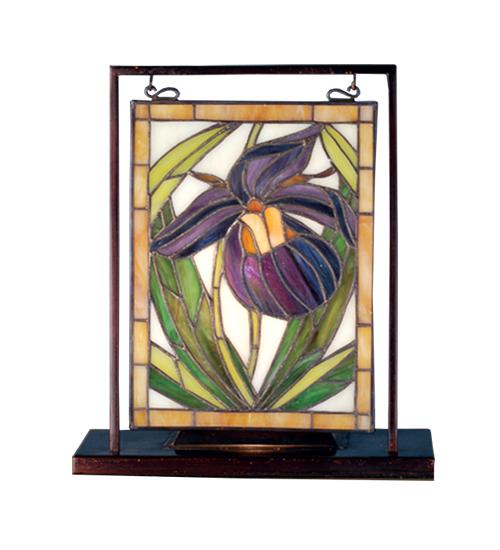 9.5"W X 10.5"H Lady Slippers Lighted Mini Tabletop Window