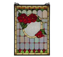 Meyda Blue 119443 - 14"W X 20"H Morgan Rose Stained Glass Window