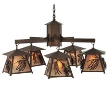 Meyda Blue 120554 - 40"W Scotch Pine 5 LT Chandelier