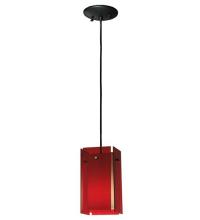 Meyda Blue 128830 - 5.5"Sq Metro Red Quadrato Acrylic Mini Pendant