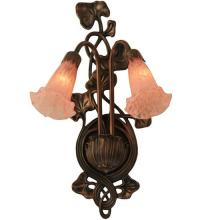 Meyda Blue 17552 - 11"W Pink Pond Lily 2 LT Wall Sconce