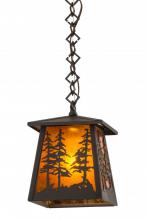 Meyda Blue 177127 - 7" Square Tall Pines Pendant