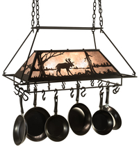 Meyda Blue 210249 - 40" Long Moose at Lake 3 Light Pot Rack