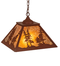 Meyda Blue 215761 - 16" Square Tall Pines Pendant