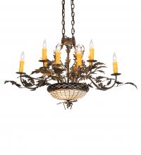 Meyda Blue 230421 - 36" Long Greenbriar Oak 10 Light Chandelier