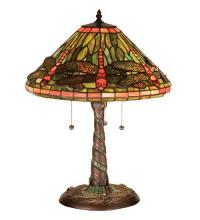 Meyda Blue 27812 - 21"H Tiffany Dragonfly w/ Twisted Fly Mosaic Base Table Lamp