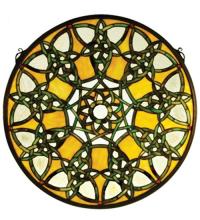 Meyda Blue 51531 - 20"W X 20"H Knotwork Trance Medallion Stained Glass Window