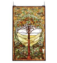 Meyda Blue 74065 - 29"W X 48"H Tiffany Tree of Life Stained Glass Window