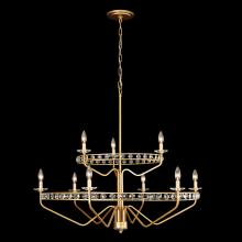 Varaluz 363C09AG - Monroe 9-Lt 2-Tier Chandelier - Antique Gold