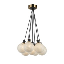 Artcraft AC11877SW - Gem Collection 7-Light Pendant Black and Brushed Brass