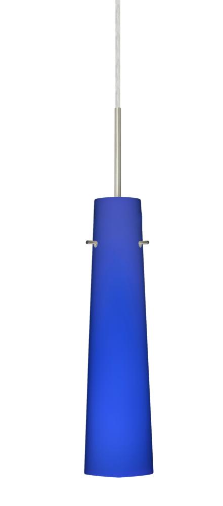 Besa Camino Pendant Satin Nickel Cobalt Blue Matte 1x40W Halogen