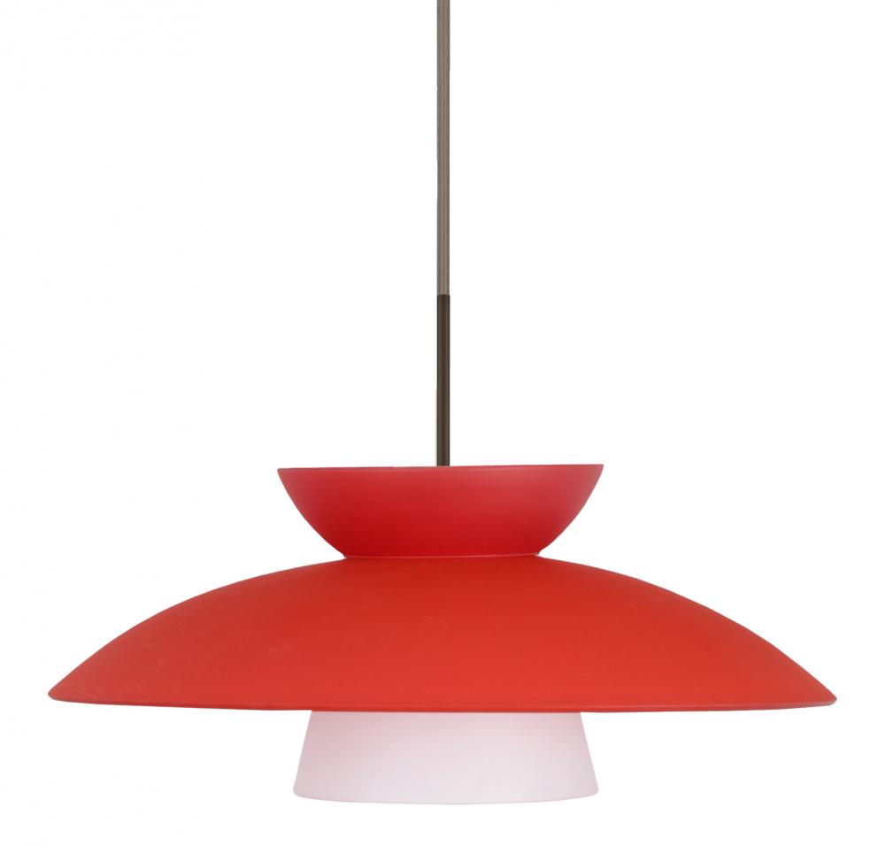 Besa Trilo 15 Pendant Bronze Red Matte 1x75W Medium Base