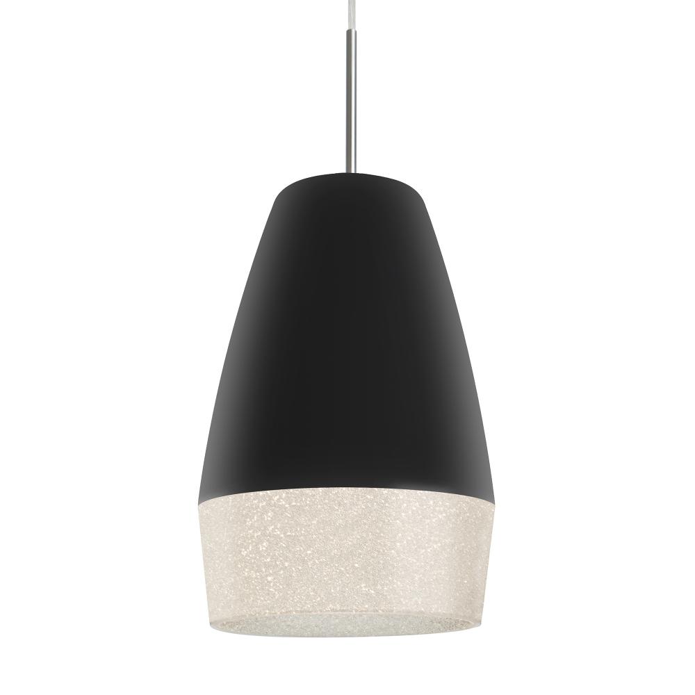 Abu 12 Cord Pendant, Black/Glitter, Satin Nickel Finish, 1x60W Medium base