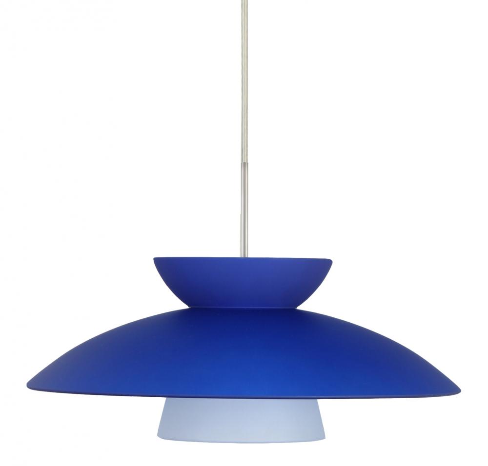 Besa Trilo 15 Pendant Blue Matte Satin Nickel 1x9W LED