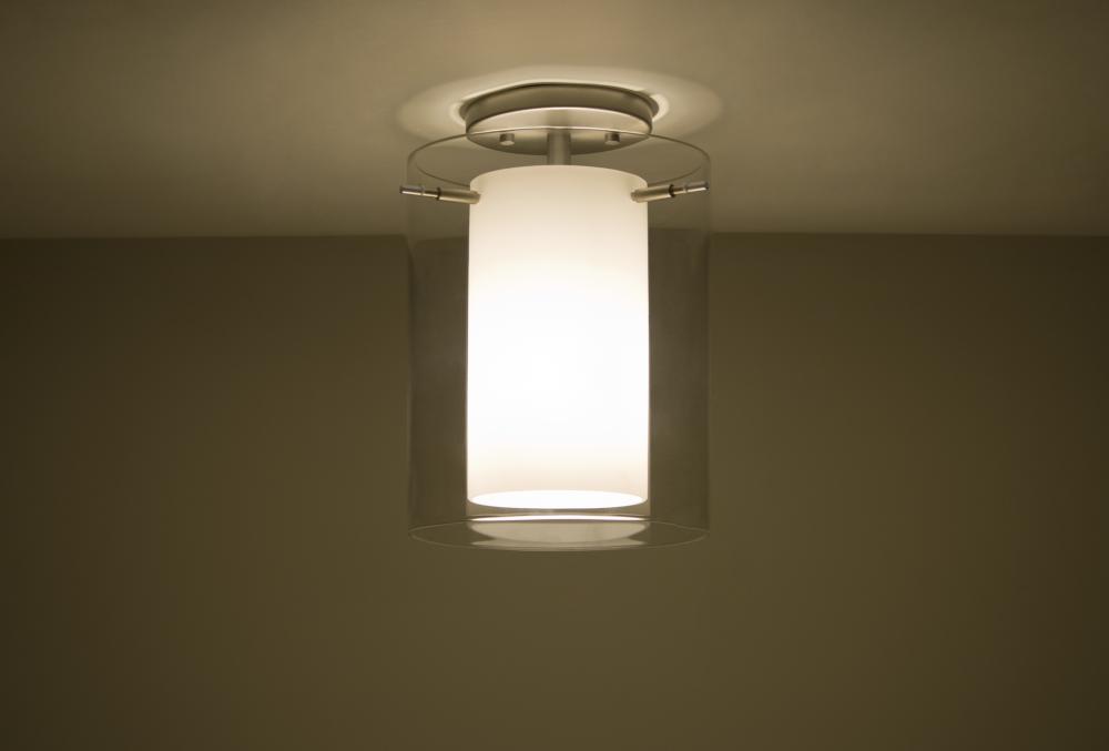 Besa Ceiling Pahu 8 Satin Nickel Clear/Opal 1x11W LED