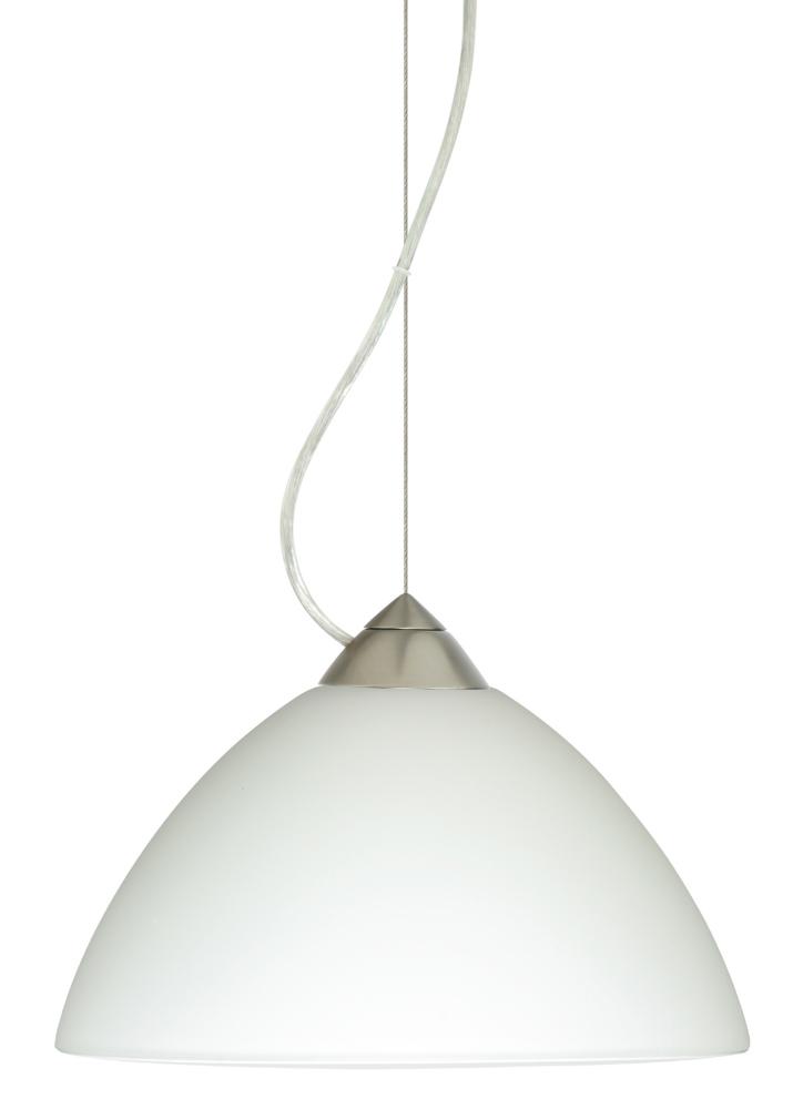 Besa Tessa Cable Pendant White Satin Nickel 1x75W Medium Base